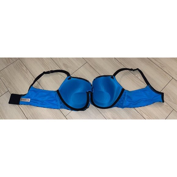 Cacique Lane Bryant Padded Bra Underwire Polka Dot Lace Trim Womens 42C Blue - Picture 5 of 6